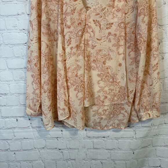 Chico's Pink Asymmetrical Tie Front Blouse - Picture 3 of 6